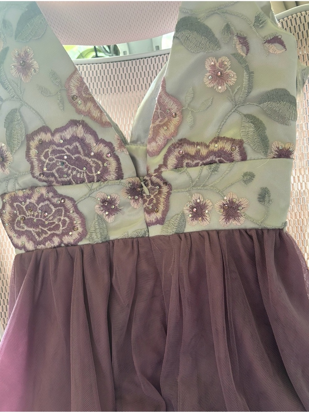 Dear Moon Floral Embroidered Tulle Dress: NWT, Size 7 - Picture 4 of 9
